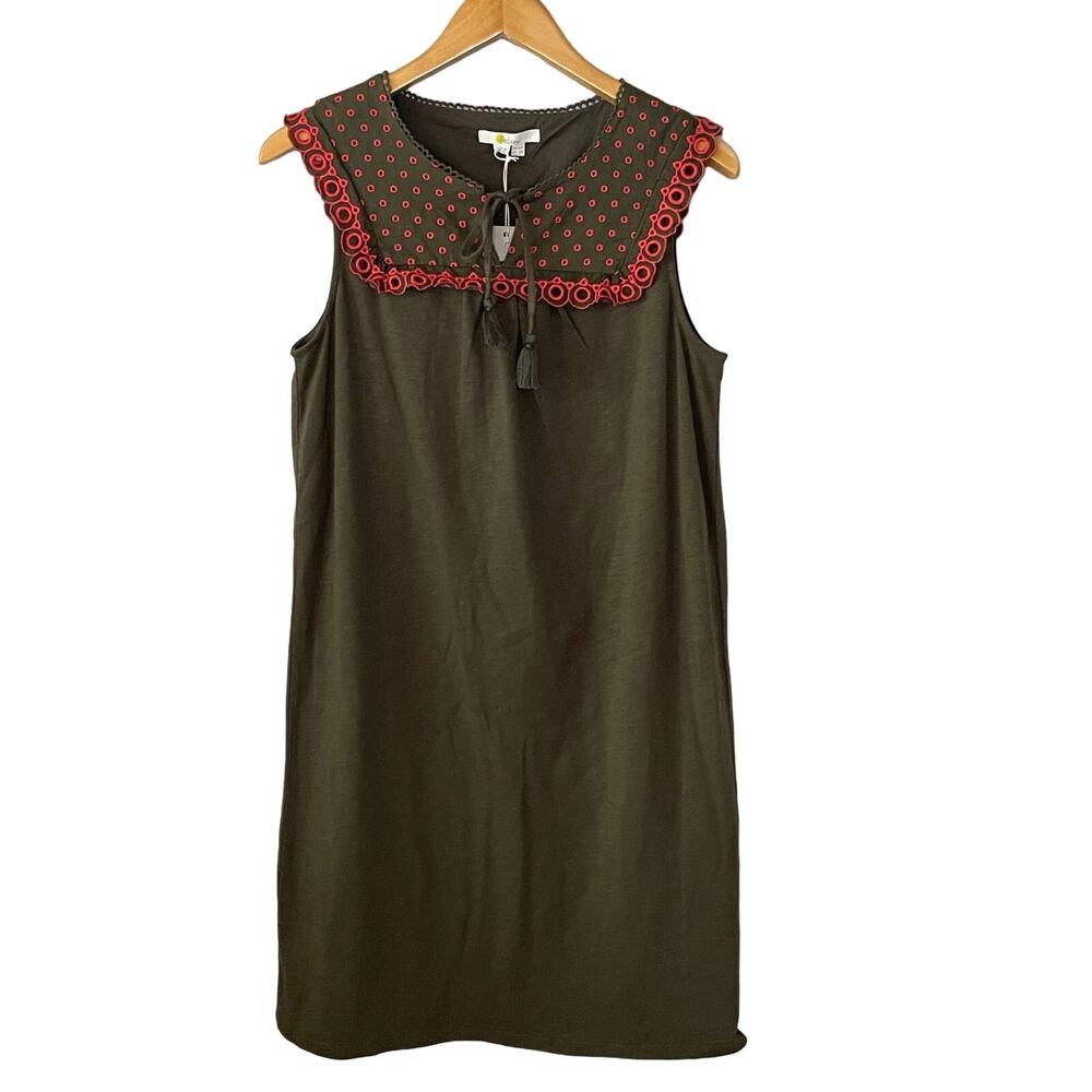 NWT Boden Nella Sleeveless Jersey Shift Dress Olive Womens size 12R